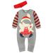 Odeerbi Baby Girls Boys Clothes Baby Rompers Newborn Infant Christmas Children s Santa Gray 2024 Long Sleeve Romper Hat Set Kids