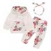3pcs Lovely Baby Toddler Infant Newborn Baby Boy Girl Outfit Soft Catton Fashion Baby Girl T-shirt Tops & Pants Outfits Set Clothes