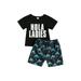 Bmnmsl Boy Sets Short Sleeve Round Neck Lettering Shirt Shorts