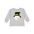 Inktastic Snowman With Hat Carrot Nose White Snowman Boys or Girls Long Sleeve Toddler T-Shirt