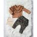 Pudcoco 2pcs Newborn Baby Girl Leopard Clothes T-shirt Tops+Pants Leggings Outfit Set