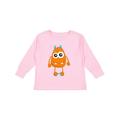 Inktastic Cute Monster Orange Monster Funny Monster Horns Boys or Girls Long Sleeve Toddler T-Shirt