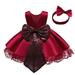 XINSHIDE Toddler Kids Baby Girls Dress Ruffle Lace Embroidery Sequin Bowknot Princess Dresses Tutu Gown Pageant Wedding Party Dress With Headwear Baby Girl Clothes