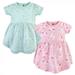 Hudson Baby Infant and Toddler Girl Cotton Short-Sleeve Dresses 2pk Magical Unicorn 2 Toddler