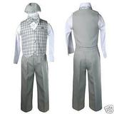 Gray Infant Boy & Toddler Formal Wedding Party Suit Outfits S M L XL 2T 3T 4T