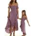 TheFound Mother and Daugther Off Shoulder Floral Dresses Ruffle Sleeveless Casual Dress Family Matching Clothes