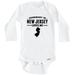 Somebody In New Jersey Loves Me One Piece Baby Bodysuit - New Jersey Baby Bodysuit (Long Sleeve) 0-3 Months White