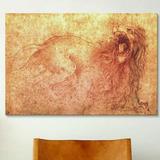 Vault W Artwork Sketch of a Roaring Lion by Leonardo da Vinci Wrapped Canvas Print Metal | 26 H x 40 W in | Wayfair 1845-1PC6-40x26