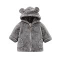 dmqupv 4t Hooded Jacket Girl Kids Coat Winter Jacket Girls Boys Hooded Soild Cartoon Ears Toddler Outwear Windproof Coat Grey 4-5 Years