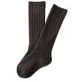 Lian LifeStyle Children 1 Pair Knee High Wool Socks Size 0-2Y (Dark Brown)