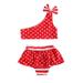 qucoqpe Baby Girl Bikini Sets Kids Toddler Lace Polka Dot Swimsuits Two Piece Beachwear with UPF 50+ Sun Protection Bathing Suit Swimsuit Swimwear