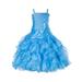 Ekidsbridal Elegant Stunning Rhinestone Organza Layers Flower Girl Dress Junior Bridesmaid Recital Easter Holiday Birthday Girl Dress Communion Formal Clothing Baptism 164s turquoise 16