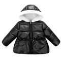 SYNPOS 1-7T Little Girls Hooded Fleece Down Jacket Baby Winter Down Coat