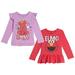 Sesame Street Elmo Toddler Girls 2 Pack Peplum Long Sleeve T-Shirts Infant to Little Kid