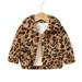 TAIAOJING Kids Toddler Jacket Child Baby Boys Girls Long Sleeve Leopard Print Thick Coat Outer Outfits Clothes Fall Outfits 2-3 Years