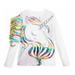 Qtinghua Infant Toddler Baby Girls Long Sleeve Tops Unicorn Floral T-Shirt Blouse Autumn Clothes White 3-4 Years