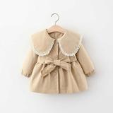 SYNPOS 2-5T Toddler Baby Girl Spring Double Breasted Belted Trench Coat Windbreaker Outerwear