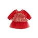 Toddler Baby Girl Christmas Clothes Star Print Mesh Tulle Tutu Dress Princess Party Pageant Dresses