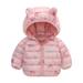 YYDGH Kids Zipper Winter Coats with Hooded Toddler 3D Ear Dinosaur Print Solid Hoodie Light Puffer Jacket for Baby Boys Girls (Pink 2-3 Years)
