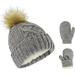 Rising Star Infant Hat and Baby Mittens Winter Set for 0-24 Months - Gray