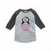 7 ate 9 Apparel Girls Penguin Winter Grey Baseball Tee