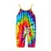 TAIAOJING Baby Romper Kids Girls Toddler Rainbow Outfits Strap Tie Dyed Jumpsuit Harem Girls Romper&Jumpsuit Onesie Outfit 5-6 Years