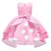 Zpanxa Baby Girls Retro Polka Dot Dress Toddler Girls Princess Dress Little Girls Party Wedding Dress Rose Print Kids Pageant Flower Girl Sleeveless Dress Christmas Dress Pink (3-4 Years)