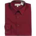 Boy s Classic Fit Long Sleeve Casual Button Down Toddler Kids Dress Shirt (Burgundy 4)