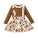 TAIAOJING Kid Toddler Girl Clothes Baby Top+Floral Suspender Skirts Overalls Dress Set Baby Girl Outfits 2-3 Years