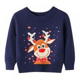 SYNPOS 2-7T Toddler Kid Girls Boys Christmas Sweaters Xmas Reindeer Clothes