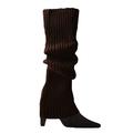 AMILIEe Women Autumn Winter Leg Warmer Ribbed Footless Stretch Knitted High Socks for Girl