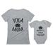 Yoga Mom & Baby Matching Set Outfit Mom & Baby Shirts Mommy and Me Clothes Mom Gray Medium / Baby Gray 18M (12-18M)