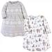 Hudson Baby Infant and Toddler Girl Cotton Long-Sleeve Dresses 2pk Gray Winter Forest 5 Toddler