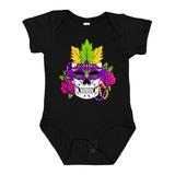 Inktastic Mardi Gras Skull with Masquerade Mask Boys or Girls Baby Bodysuit