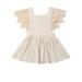 VIKING GLORY US Newborn Baby Girls Ruffle One-Pieces Cotton Dress Bodysuit Outfits Sundress