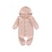 Seyurigaoka Toddler Baby Romper Waffle Fabric Long Sleeve Hooded Jumpsuit