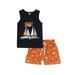 Gwiyeopda Baby Boys Summer Clothes Set Sailboat Sleeveless Tank Tops Drawstring Shorts Set