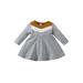 KelaJuan Infant Baby Girl A-Line Dress Contrast Color Long Sleeve Round Neck Spring Autumn Casual Dress