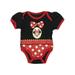 Disney Infant Girls Black Red Dot Minnie Mouse Bodysuit Baby Outfit Newborn