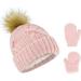 Rising Star Infant Hat and Baby Mittens Winter Set for 0-24 Months - Blush