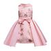 OLLUISNEO 3-4 Years Toddler Baby Girls Dress Sleeveless Sequins Star Prints Party Formal Dress Pink