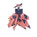 Baby Girls Independence Day Outfits Flag Stripe Stars Print Dress Summer Halter Suspender Dress