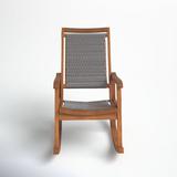 Birch Lane™ Arnot Outdoor Rocking Solid Wood Chair Wood in Gray/Brown | 40 H x 24 W x 38 D in | Wayfair E5F0273DA69F41989681DDD2B3D1D264