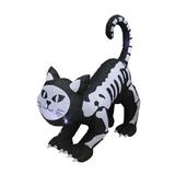 The Holiday Aisle® Halloween Skeleton Cat LED Lights Yard Garden Inflatable Polyester in Black/White | 71 H x 66 W x 30 D in | Wayfair
