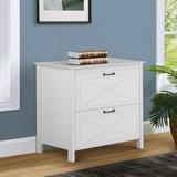 Summy 2-Drawer Lateral Filing Cabinet Wood in White Laurel Foundry Modern Farmhouse® | 29.5 H x 30 W x 19.9 D in | Wayfair
