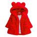 URMAGIC 1-8T Toddler Girls Winter Fleece Coat Kids Hooded Faux Fur Jacket Baby Warm Outwear