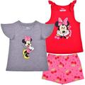 Disney Minnie Mouse Girl s 3 Pack Short Sleeves Tee Sleeveless Shirt and Shorts Set for Kids