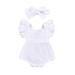 TAIAOJING Baby Romper Girls Ruffle Backless Bodysuit Outfits Clothes Onesie Outfit 0-6 Months