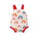 TAIAOJING Baby Romper Bodysuit Boys Rainbow Backless Girls Printed Sleeveless Girls Romper&Jumpsuit Onesie Outfit 12-18 Months