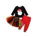 TheFound Toddler Baby Girl Christmas Outfit Santa Claus T-Shirt Tops+Polka Dot Leggings Pants+Tutu Skirt Set 3Pcs Xmas Clothes